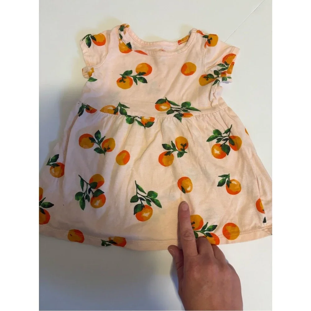 Old Navy Baby Girls Summer Bubdle Multicolor Fruit & Stripe Romper Set 6-12Month